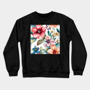 Detailed Water Color Flower Pattern - 3 Crewneck Sweatshirt